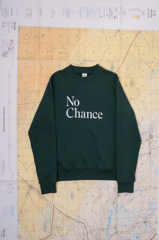 GÜNDEM No Chance crewneck sweatshirt (unisex fit) from the 2025 Fall/Winter line.