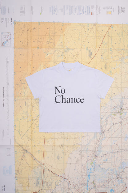 GÜNDEM No Chance t-shirt for women, modeled from the 2025 Fall/Winter collection.