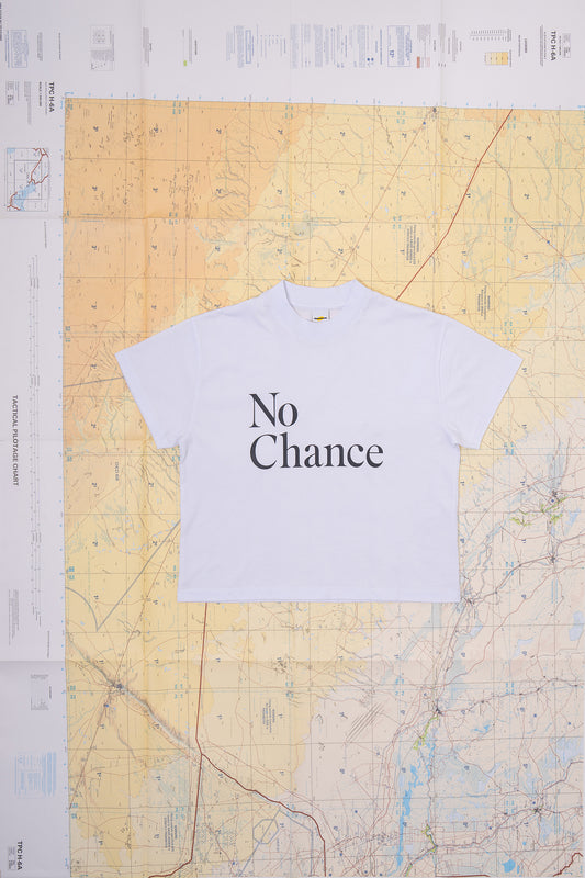 GÜNDEM No Chance t-shirt for women, modeled from the 2025 Fall/Winter collection.