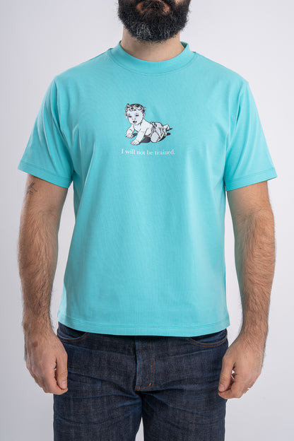 GÜNDEM No Training teal t-shirt for men (2025 Fall/Winter line).
