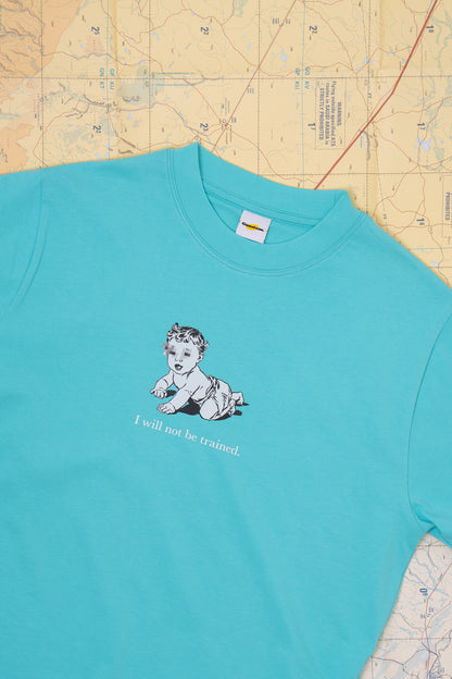 GÜNDEM No Training teal t-shirt for men (2025 Fall/Winter line).